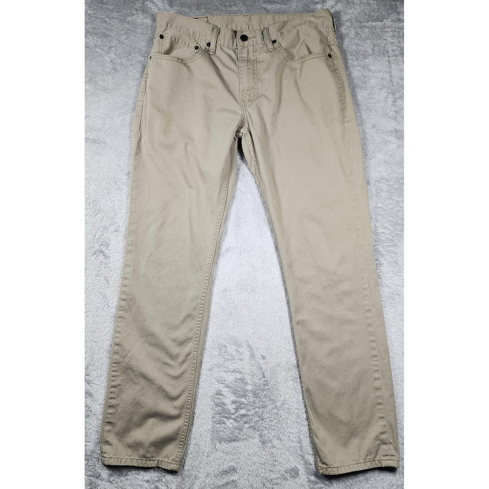 Levis 511 Jeans Mens 34x32 Beige Slim Fit Tapered Leg Denim Khaki Casual Chino